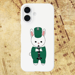 Rabbit Marching Band Clarinet Green White iPhone 16 Case