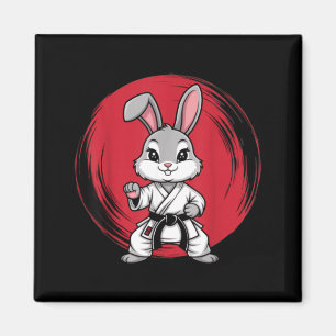 Rabbit Martial Arts Bunny Karate Jiu-Jitsu Judo Magnet