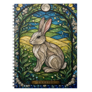 Rabbit Meadow Edge Illumina Stained Glass Notebook