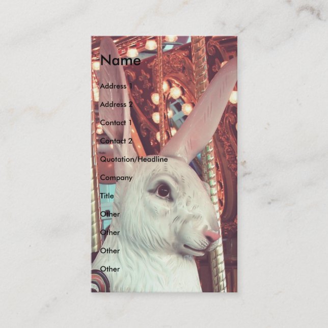 Rabbit Merry-Go-Round Business Card (Front)