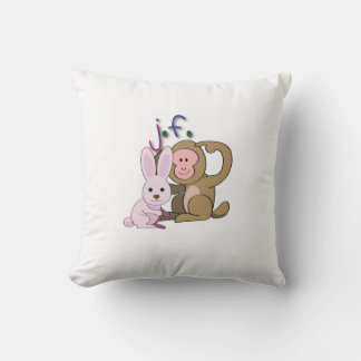 rabbit & monkey cushion