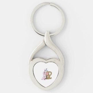 rabbit & monkey key ring