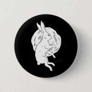 Rabbit Moon 6 Cm Round Badge