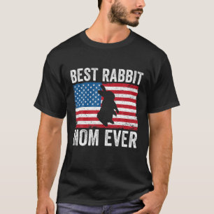 Rabbit Mum American Flag Funny Rabbit Lover Bunny  T-Shirt