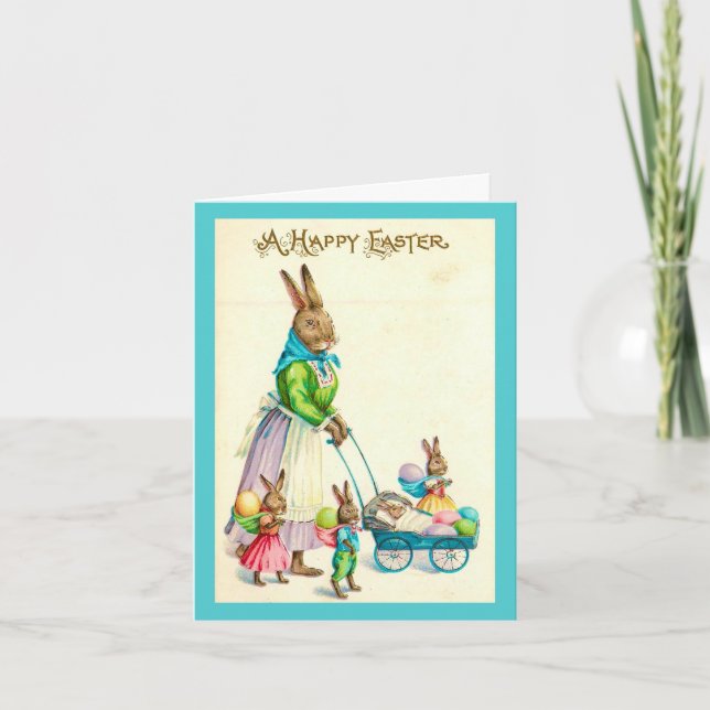 Rabbit Mum & Bunnies Card (Front)
