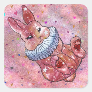 Rabbit named Ladybug Square Sticker