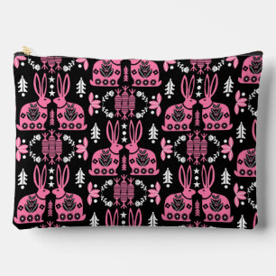 Rabbit Nordic Scandinavian Folk Art     Accessory Pouch