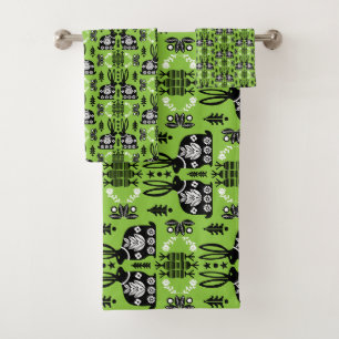 Rabbit Nordic Scandinavian Folk Art Bath Towel Set