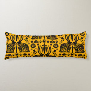 Rabbit Nordic Scandinavian Folk Art     Body Cushion