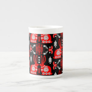 Rabbit Nordic Scandinavian Folk Art Bone China Mug