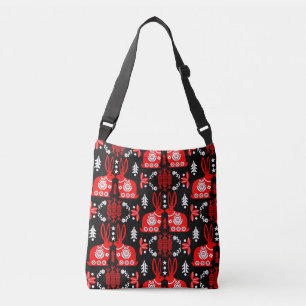 Rabbit Nordic Scandinavian Folk Art          Crossbody Bag