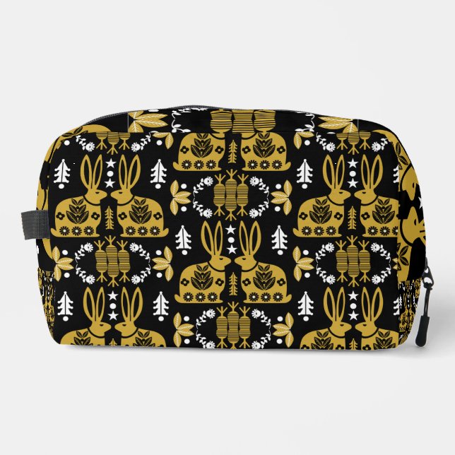 Rabbit Nordic Scandinavian Folk Art         Dopp Kit (Front)