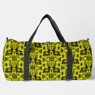 Rabbit Nordic Scandinavian Folk Art Duffle Bag