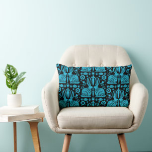 Rabbit Nordic Scandinavian Folk Art Lumbar Cushion