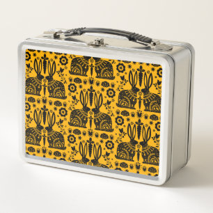 Rabbit Nordic Scandinavian Folk Art     Metal Lunch Box