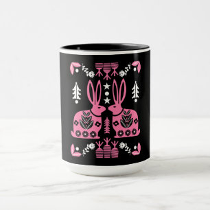 Rabbit Nordic Scandinavian Folk Art      Mug