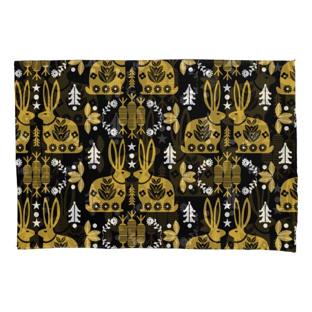 Rabbit Nordic Scandinavian Folk Art         Pillowcase (Front-Left)