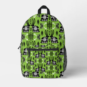 Rabbit Nordic Scandinavian Folk Art Printed Backpack