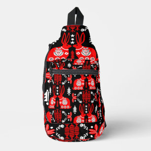 Rabbit Nordic Scandinavian Folk Art Sling Bag