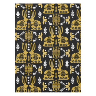 Rabbit Nordic Scandinavian Folk Art Tablecloth