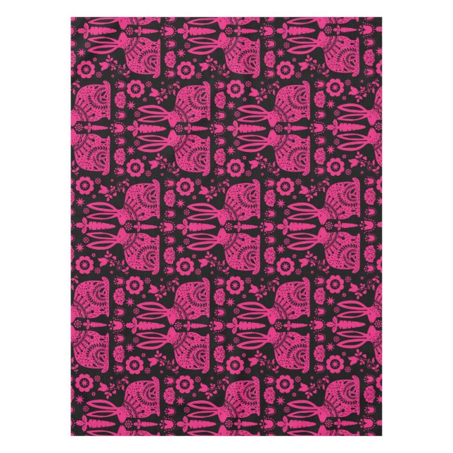 Rabbit Nordic Scandinavian Folk Art     Tablecloth (Front)