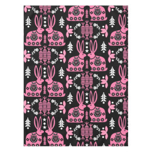 Rabbit Nordic Scandinavian Folk Art     Tablecloth