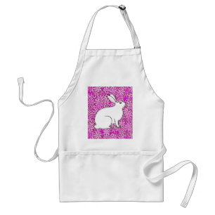 Rabbit on a bed of spring flowers standard apron
