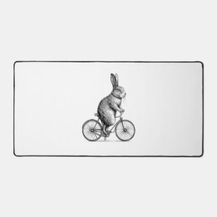 Rabbit On A Bike Bunny Bicycle Cycing Biking Men W Desk Mat