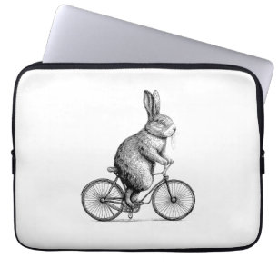 Rabbit On A Bike Bunny Bicycle Cycing Biking Men W Laptop Sleeve