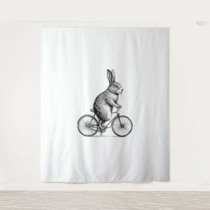 Rabbit On A Bike Bunny Bicycle Cycing Biking Men W Tapestry