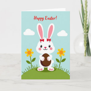 Rabbit On Hill Springtime Card