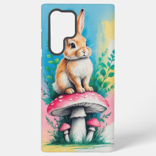 Rabbit on Mushroom with Bright Pastel Colours Samsung Galaxy Case