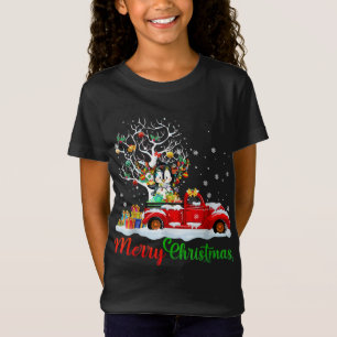 Rabbit On Red Truck Christmas Pajama Funny Xmas Tr T-Shirt