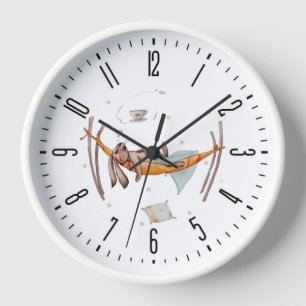 Rabbit on vacation clock