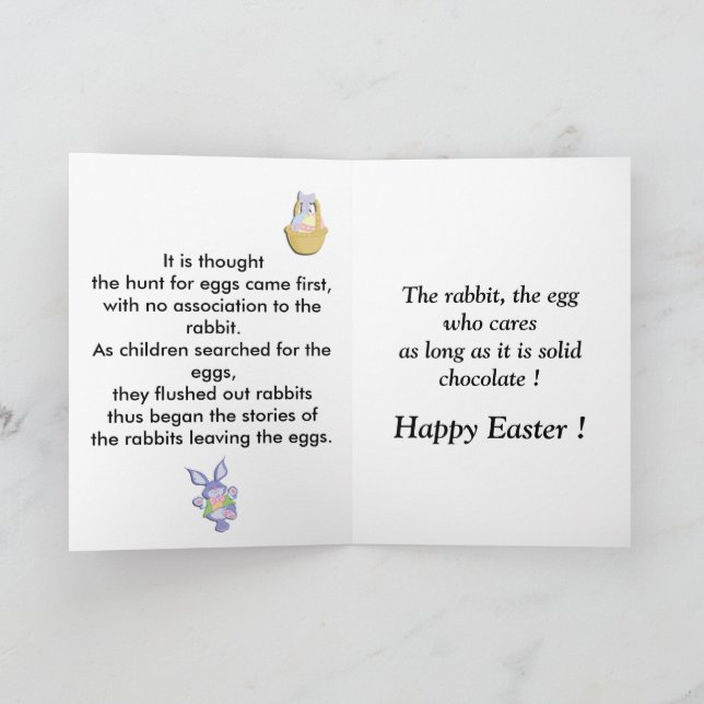 Rabbit or the Egg Easter Card (Inside)