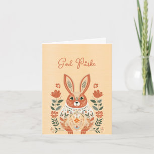 Rabbit Orange Yellow God Påske  Card