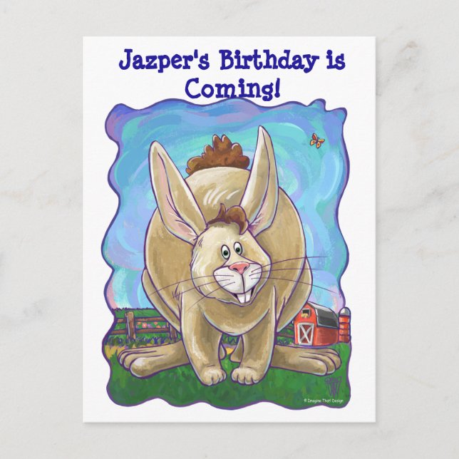 Rabbit Party Centre Announcement Postcard (Front)