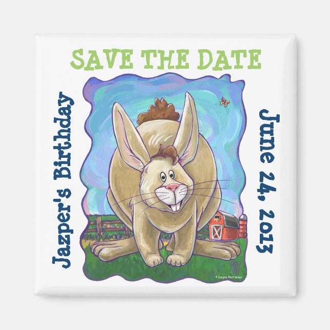 Rabbit Party Centre Magnet (Front)