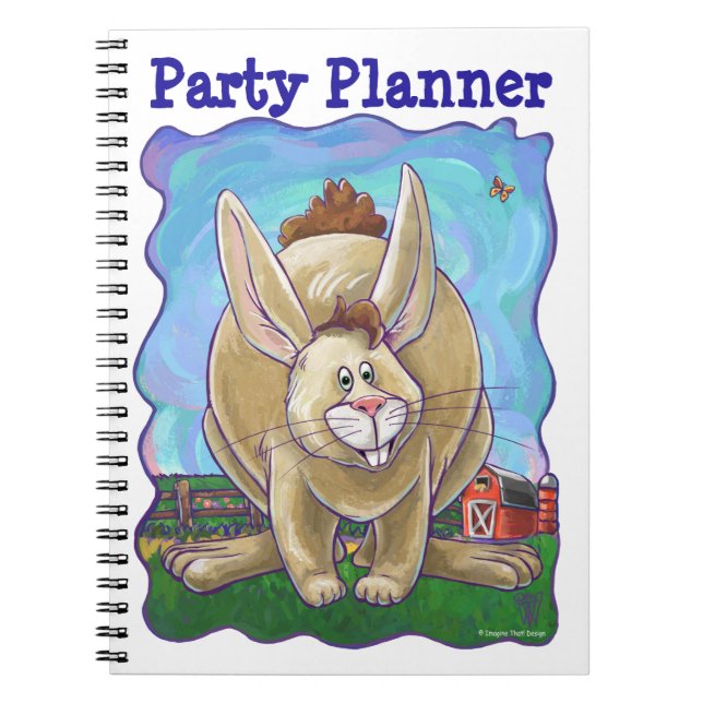 Rabbit Party Centre Spiral Notebook (Front)