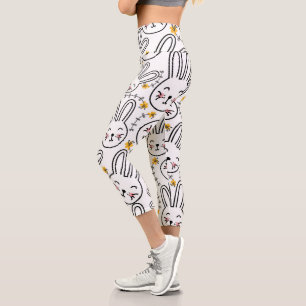 Rabbit Pattern Capri Leggings
