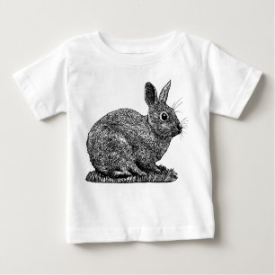 Rabbit - Pen and Ink Style Drawing Baby T-Shirt