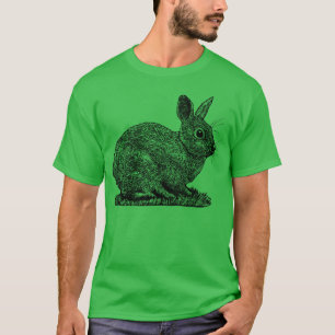 Rabbit - Pen and Ink Style Drawing T-Shirt