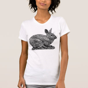 Rabbit - Pen and Ink Style Drawing T-Shirt