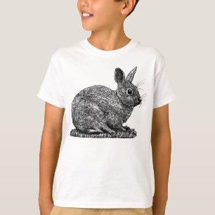 Rabbit - Pen and Ink Style Drawing T-Shirt