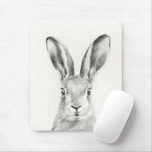 Rabbit Pencil Drawing Mouse Pad