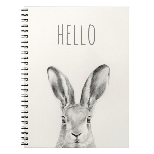 Rabbit Pencil Drawing Notebook (Front)