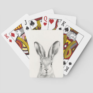 Rabbit Pencil Drawing Playing Cards