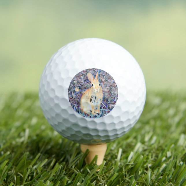 Rabbit Personalised Initials Golf Balls (Insitu Tee)