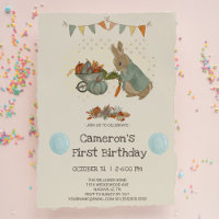 Rabbit Peter autumn Kids Birthday Invitation