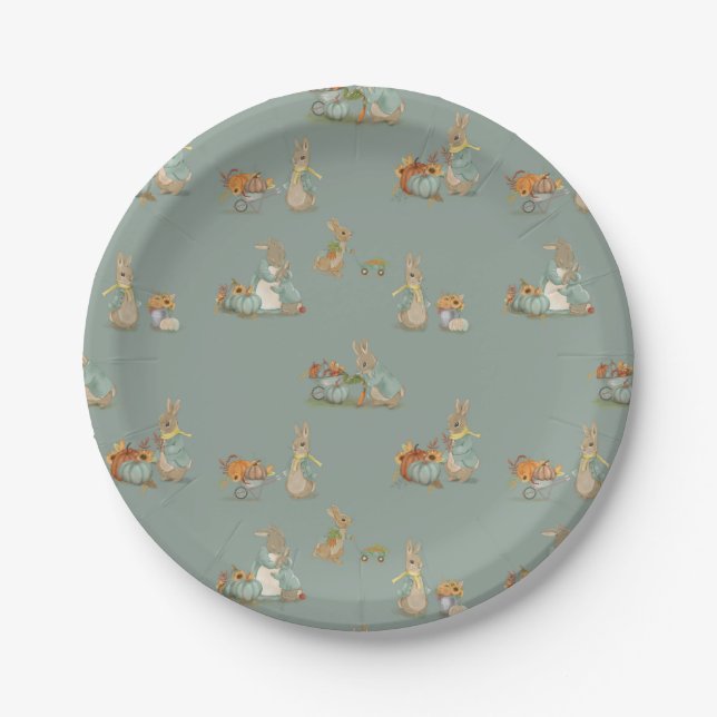 Rabbit Peter autumn party Paper Plates (Front)